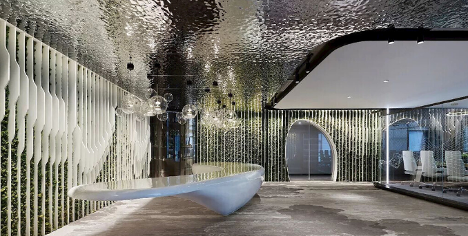 辦公室裝修設計:簡約線條圖案瓷磚,打造現代商務空間!