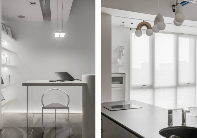 上海辦公室裝修設(shè)計(jì):白色工礦吊燈點(diǎn)亮創(chuàng)意空間